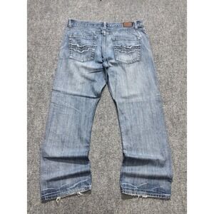 Flypaper Jeans Men's 36x32 Boot Cut Light Wash Distressed Cotton Wide Leg